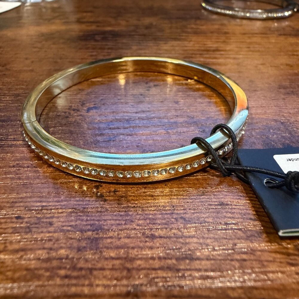 NWT Kate Spade Ring It Up Pave Bangle - Gold/Clear - Picture 6 of 7